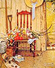 Norman Rockwell Spring Flowers painting